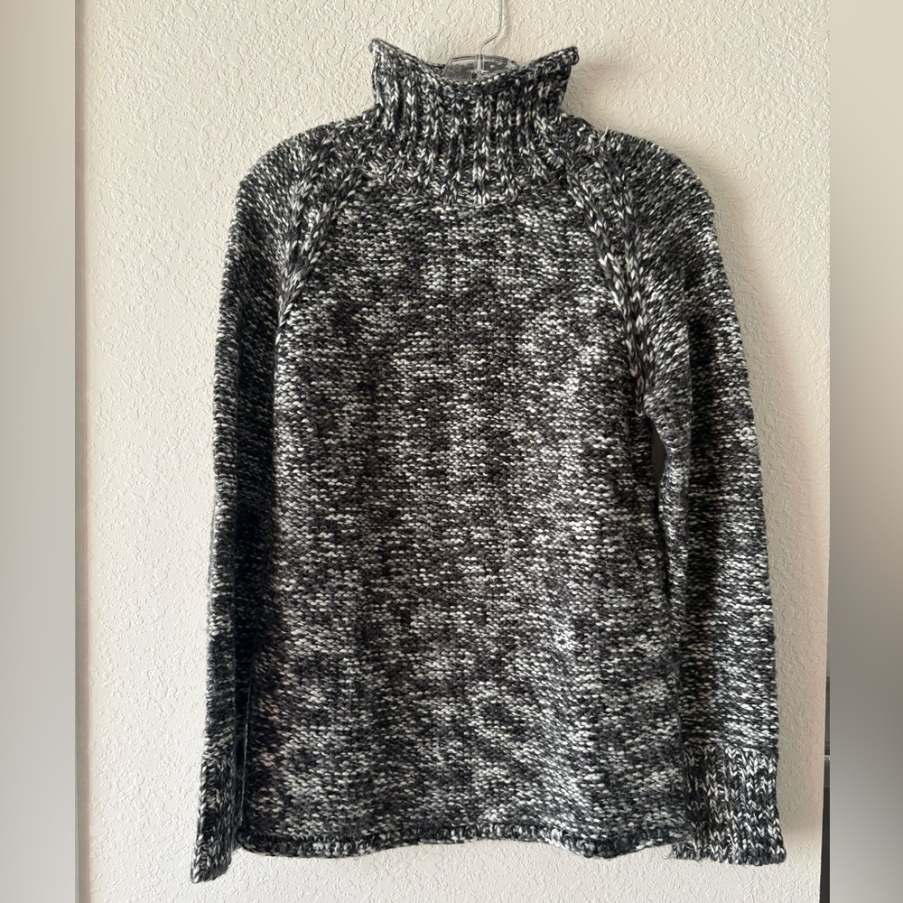 Columbia Mock Neck Knit Sweater Marled Heather Gray Acrylic and Wool #4